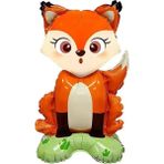 Patladı Gitti Safari Tilki Figür Ayaklı Folyo Balon 48*50 cm - Renkli