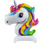 Patladı Gitti Safari Unicorn Figür Ayaklı Folyo Balon 48*50 cm - Renkli