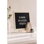 Patladı Gitti Woodart Premium Letter Board Seti, Mat Gece Siyahı Keçe Yüzeyli Doğal Çam Ahşap Yazı Panosu – Şövale Standlı Dekoratif Set - Renkli