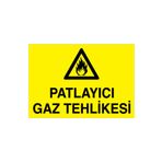 Patlayıcı Gaz Tehlikesi Uyarı Tabelası - 70x100 Alüminyum Kompozit Panel - DG8