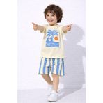 Patriko ERKEK ÇOCUK YENİ SEZON PALMİYE DESENLİ ÇİZGİLİ ŞORT&TSHIRT ALT ÜST TAKIM