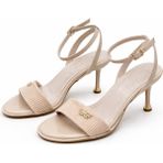 Patron Shoes Kadın Ince Topuklu Sandalet Bilekten Bağlamalı Minimal Şık Günlük & Abiye Ayakkabı - Bej