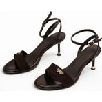 Patron Shoes Kadın Ince Topuklu Sandalet Bilekten Bağlamalı Minimal Şık Günlük & Abiye Ayakkabı - Kahverengi