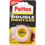 Pattex Double Montaj Bandı 120 kg 1,5m x 19mm Çift Taraflı Güçlü Yapıştırıcı Bant