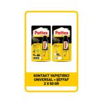 Pattex Kontakt Deri-Kauçuk-Ahşap Yapıştırıcı + Kontakt Metal-Plastik-Cam Yapıştırıcı 2 x 50 G
