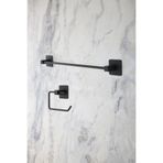 Patulya Aksesuar Siyah Kare Yapışkanlı Uzun Havluluk / Açık Tuvalet Kağıtlığı 2li Banyo Düzenleyici Seti