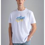 Paul & Shark 24411041-010 Beyaz Pamuklu Regular Fit Yuvarlak Yaka Erkek Tişört
