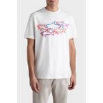 Paul & Shark Baskılı Pamuklu Regular Fit Bisiklet Yaka T Shirt Erkek T Shirt 24411115 490 - Beyaz - XL