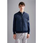 Paul & Shark Erkek Dik Yaka Kapitoneli Yünlü Tam Fermuarlı Mavi Kazak 14311231-050 - XL