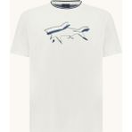 Paul & Shark Erkek Kısa Kol Pamuklu Bisiklet Yaka Balık Desenli Beyaz T-Shirt 26411059-108 - 2XL