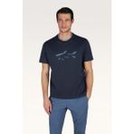 Paul & Shark Erkek Kısa Kol Pamuklu Bisiklet Yaka Balık Desenli Lacivert T-Shirt 26411059-013 - 2XL