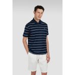 Paul & Shark Erkek Kısa Kol Polo Yaka Çizgi Desen Pike Örgü Lacivert-Beyaz Polo Yaka T-Shirt 25411304-373 - M