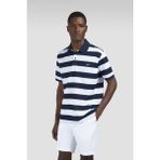 Paul & Shark Erkek Normal Kesim Çizgili Logo Işlemeli Pamuklu Kısa Kollu Lacivert-Beyaz Polo Yaka T-Shirt 99311002-139