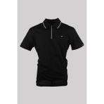 Paul & Shark Erkek Pamuklu Polo Yakalı Düğme Kapamalı Kısa Kollu Siyah Gömlek 24411319-011