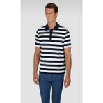 Paul & Shark Erkek Regular Fit Yatay Çizgili %100 Pamuklu Kısa Kollu Lacivert-Beyaz Polo Yaka T-Shirt 15311749-321