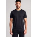 Paul & Shark Erkek Regular Fit Yuvarlak Çizgili Yakalı Metalik Logo Detaylı Kısa Kollu Siyah T-Shirt 26411008SM-011