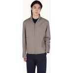 Paul & Shark Erkek Yün ve Ipek Karışımlı Mikro Desenli Dik Yakalı Bej Ceket 26412060-029 - XL
