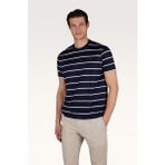 Paul & Shark Erkek Yuvarlak Yaka Regular Fit Çizgili %100 Pamuklu Kısa Kollu Lacivert-Beyaz T-Shirt 25411018-338