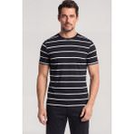 Paul & Shark Erkek Yuvarlak Yaka Regular Fit Çizgili %100 Pamuklu Kısa Kollu Siyah-Beyaz T-Shirt 25411018-337 - Siyah - Beyaz - XL