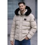 Paul & Shark Kapüşonlu Krem Şişme Erkek Mont - 2XL