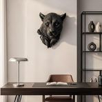 Paulinus Siyah Panter Duvar Heykeli 40x31 cm Güç ve Karizma Temalı Modern Duvar Dekorasyonu Yırtıcı