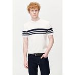 PAULMARK Erkek Bisiklet Yaka Çizgili Triko T-shirt