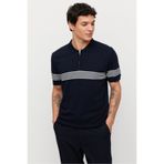 PAULMARK Erkek Çizgili Fermuarlı Triko T-shirt