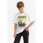 PAULMARK Erkek Çocuk Kabartma Yazı Baskı Detaylı T-shirt