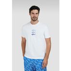 PAUL&SHARK Erkek Kısa Kollu Bisiklet Yaka Üç Balık Desenli Beyaz T-Shirt 25411005-108