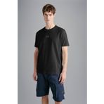 PAUL&SHARK Erkek Pamuklu Regular Fit Yuvarlak Yaka Siyah T-Shirt 24411033-011