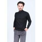 Pave 4533090 Siyah Yarım Balıkçı Triko Yün Erkek Kazak