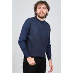 Pave 4537063 Lacivert Bisiklet Yaka Desenli Yün Erkek Kazak