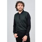 Pave 4537134 Lacivert Polo Yaka Desenli Yün Erkek Kazak