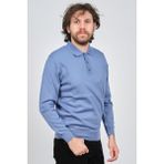 Pave 4538004 Mavi Polo Yaka Yün Erkek Kazak