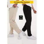 Pavotti Erkek 2'li Paket Pike Pantolon Bel Lastikli Likralı Paça Katlamalı Jogger Model