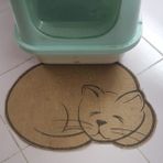 Paw Away Kedi Paspası Tuvalet Mama Kum Önü. Tabanı Yapışkanlı Kaymaz Jüt Kumaş Kaplı Yenilik 45X60 cm