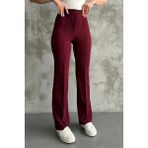 Paw Garage Kadın Beyond Yüksek Bel Toparlayıcı Çimalı Ispanyol Paça Palazzo Pantolon - 2XL - Bordo