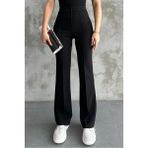 Paw Garage Kadın Beyond Yüksek Bel Toparlayıcı Çimalı Ispanyol Paça Palazzo Pantolon - 4XL - Siyah