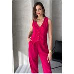 Paw Garage Kadın Bianca Yelekli Pantolonlu Takım, 4 Mevsim Scuba Krep Kadın Yelek Pantolon Takım