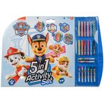 Paw Patrol 5'i 1 arada aktivite seti – Boya kalemleri, balmumu boya kalemleri ve boyama kağıtları (113 parça) içeren çizim seti