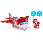 PAW PATROL Air Rescue - Marshall itfaiye uçağı, mermi fırlatma ve Marshall oyun figürü (temel araç), 3 yaşından büyük çocuklar için oyuncak