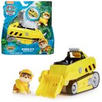 PAW PATROL Jungle Pups Rubble figürlü Gergedan Aracı (temel araç), 3 yaşından büyük çocuklar için oyuncak