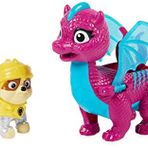 PAW PATROL, Rescue Knights Rubble ve Dragon Blizzie aksiyon figürü seti, 3 yaşından büyük çocuklar için uygun oyuncak