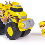 PAW PATROL Rescue Wheels - Rubble’ın Buldozer Canavar Kamyonu, Rubble köpek figürlü, 3 yaşından büyük çocuklar için oyuncak