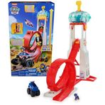 PAW Patrol Rescue Wheels - Superloop Tower, fırlatma rampalı ve takla yollu, ışık ve ses efektli, Chase canavar kamyon ve figür dahil, 3 yaşından büyük çocuklar için oyuncak
