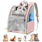 Pawaboo Büyük Kedi Taşıyıcı Sırt Çantası, Küçük Orta Boy Kediler ve Yavru Köpekler için Küçük Köpek Taşıyıcı Sırt Çantası, Tam Havalandırmalı Yükseltilmiş Çelik Çerçeve Kabarcık Kedi Taşıyıcı Yürüyüş