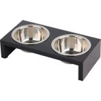 Pawise Kedi Ve Köpekler için Ahşap Ayaklı İkili Mama ve Su Kabı 2x350ml