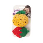 Pawise Örgü Kedi Oyuncağı Çilek - Ananas Zrnet - Renkli