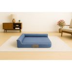 Pawiyans Bolster-L Üst Kalite Köpek Yatağı Süngerli Sıvı Geçirmez Alezli. %100 Elyaflı. 2 Fermuarlı - 57 x 71 cm - Petrol Mavisi