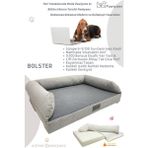 Pawiyans Bolster Üst Kalite Köpek Yatağı 6,5-10CM Süngerli Sıvı Geçirmez Alezli. %100 Elyaflı. 2 Fermuarlı - 81 x 107 cm - Gri